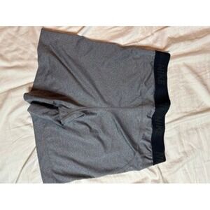 Nike Pro Women Gray Compression Shorts Dri-FIT Athletic Workout Sz S